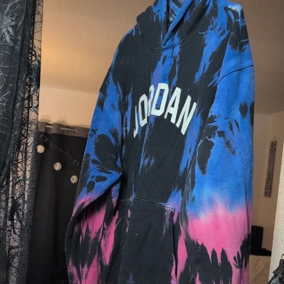 Jordan Men's Tie-Dye Hoodie - Black, Blue, and Pink - Picture 1 of 7